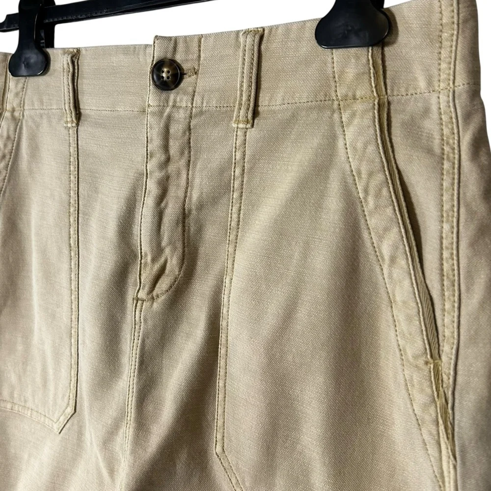 Faherty Utility Mini Skirt‎ Tan Stretch Cotton Coastal Casual Womens 8